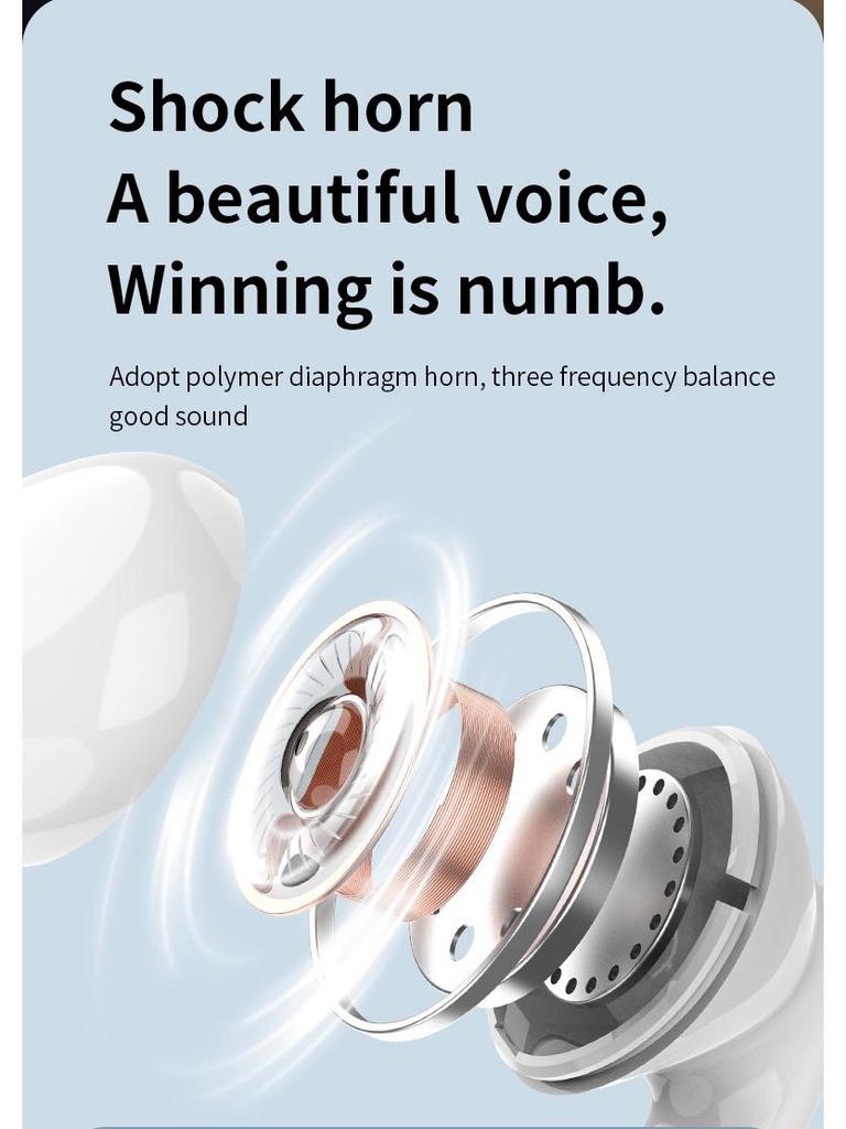 J20 Wireless Bluetooth 5.3 TWS Earbuds: Touch Control, Sports-Ready, Dual-Ear High-Quality Headset