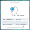 WOSTU 925 Sterling Silver Crown Blue Opal Ring With Translucent Opal For Women Party Wedding Anniversary Gift Fine Jewellery