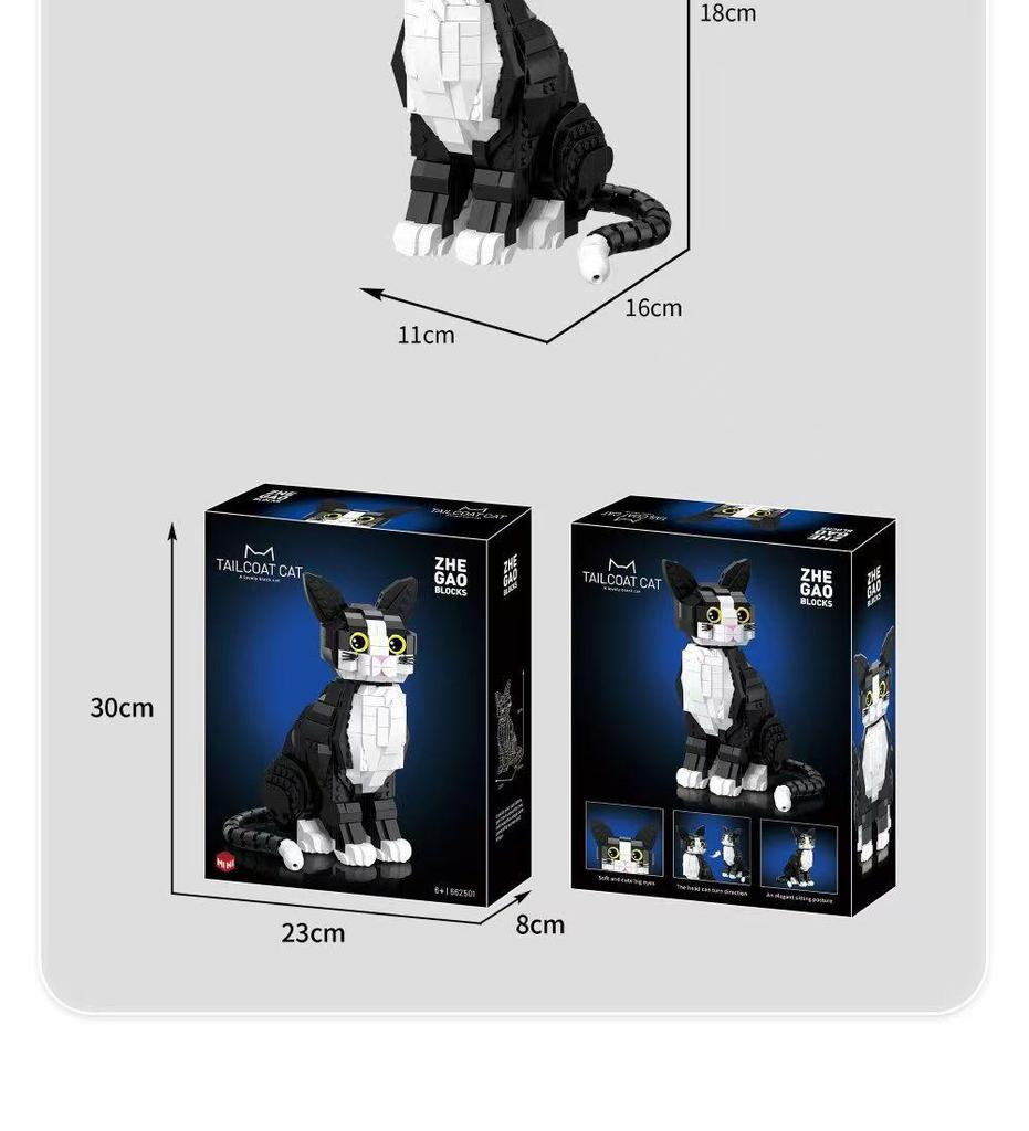 Zhegao Tuxedo Cat Mini Building Blocks - Educational Toy for Kids