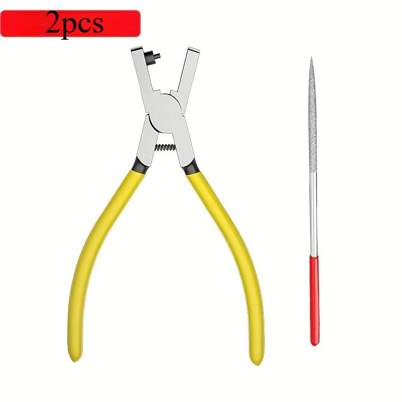 

1 Set 2.0mm Leather Punch Pliers w/ Hole Enlarging Needle – DIY Tool for Watch Belts, Collars & Shoes жёлтый