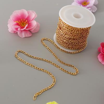 1 Roll Stainless Steel Cable Chain Necklace for Men Women DIY Crafting Gold1