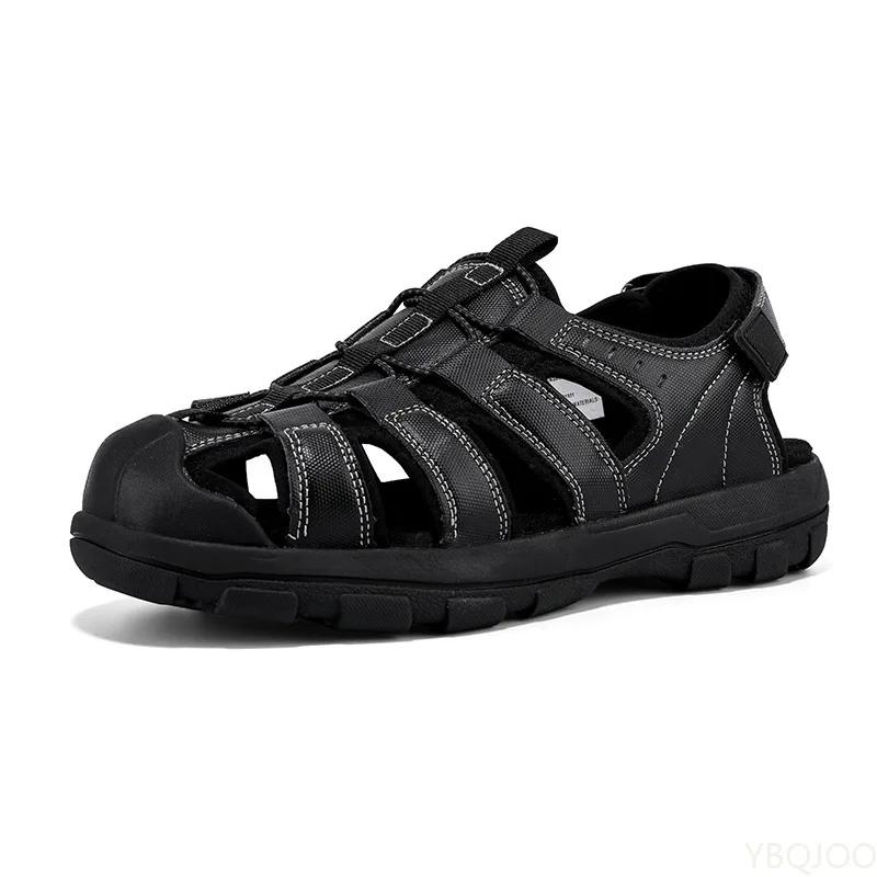 Fashion Mens Outdoor Trekking Sandals Summer Flat Non Slip Collision Avoidance Quick Drying Beach Shoes Hiking PU Brand Size 46