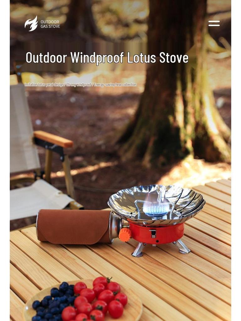 Portable Windproof Lotus Head Camping Stove