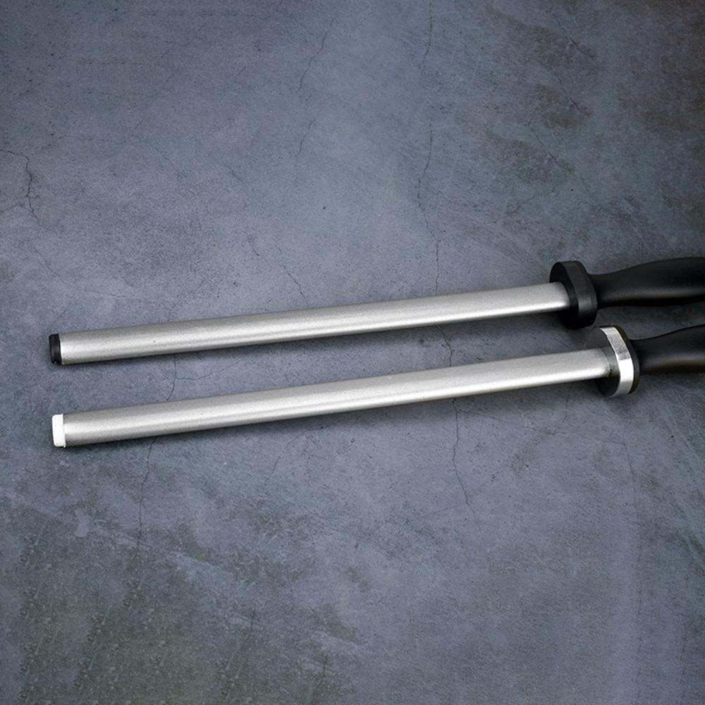 Professional 10/12 Inch Diamond Sharpener Stick Quick with Handle Whetstone Stone Double Sided Sharpening Stone Butcher Chef