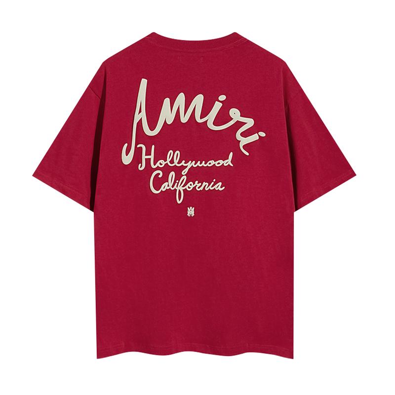 2066 Amiri 2025 Summer New Men's and Women's Loose High Quality Cotton Plus Size T-shirt Couple T-Shirt