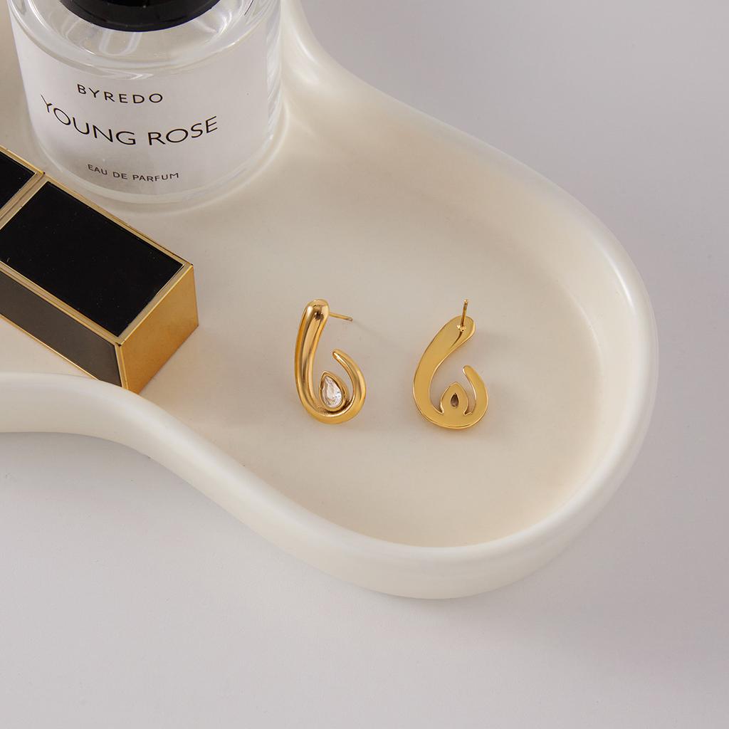 Original 18k Gold, Niche Light Luxury High-end Zircon Stud Earrings Jewelry