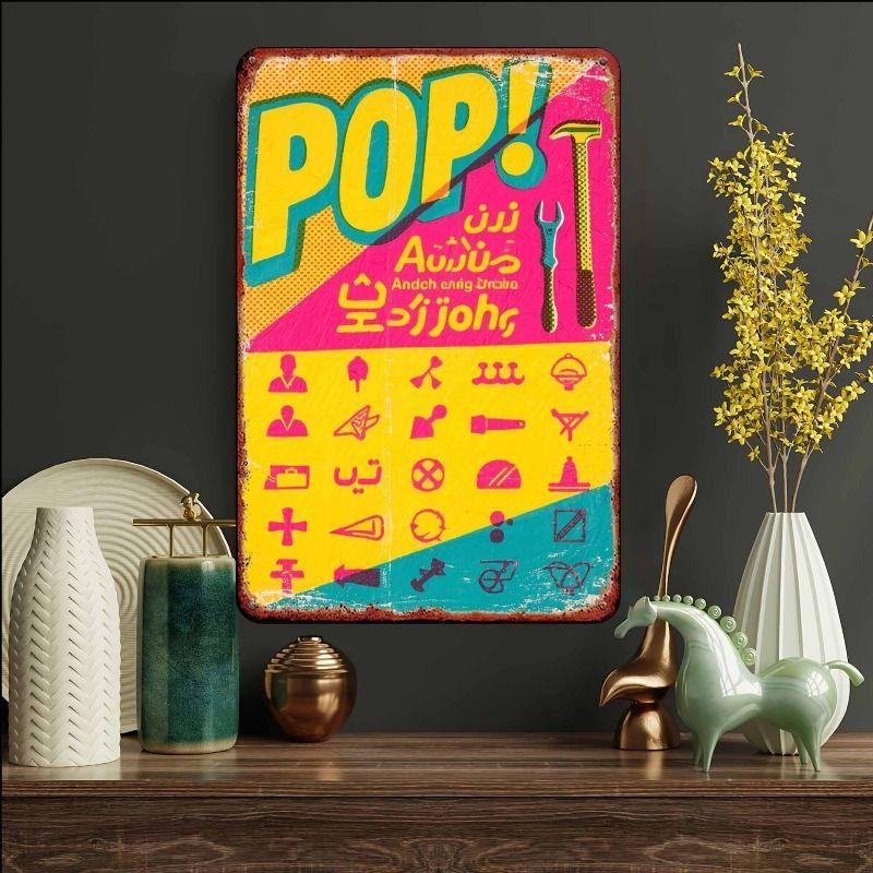 Vintage Garden Tools Metal Painting for Balcony Garage & Garden Decor