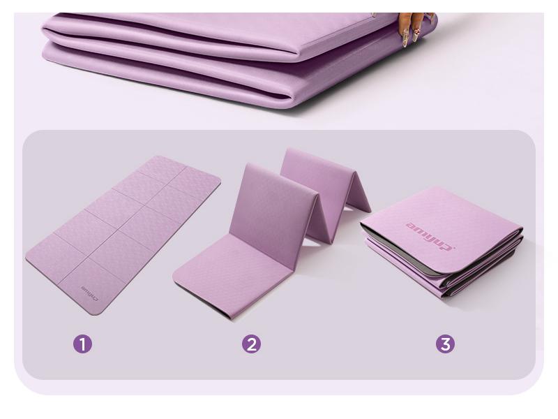 Skládací protiskluzová podložka na jógu a fitness – Silná, tlumící nárazy, přenosná podložka pro domácí použití nebo na kolej.