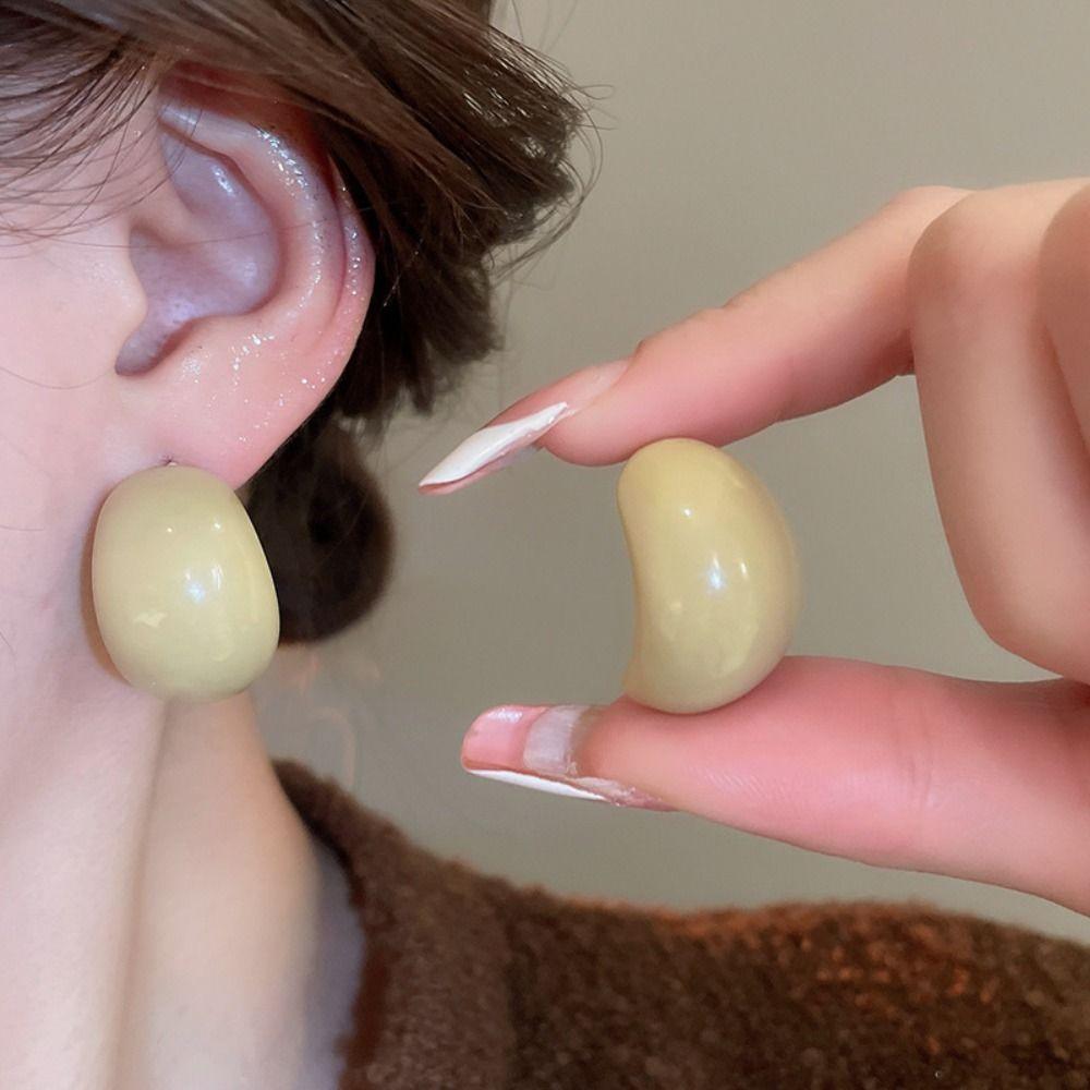 Vintage Chunky Ellipse Ear Studs Acrylic Resin Drop Pendant Earrings  Lady/Gifts