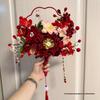 DIY Chinese Style Flower Bouquet Kit: Handmade Hand Fan Twist Stick for Bridal and Friendship Gifts
