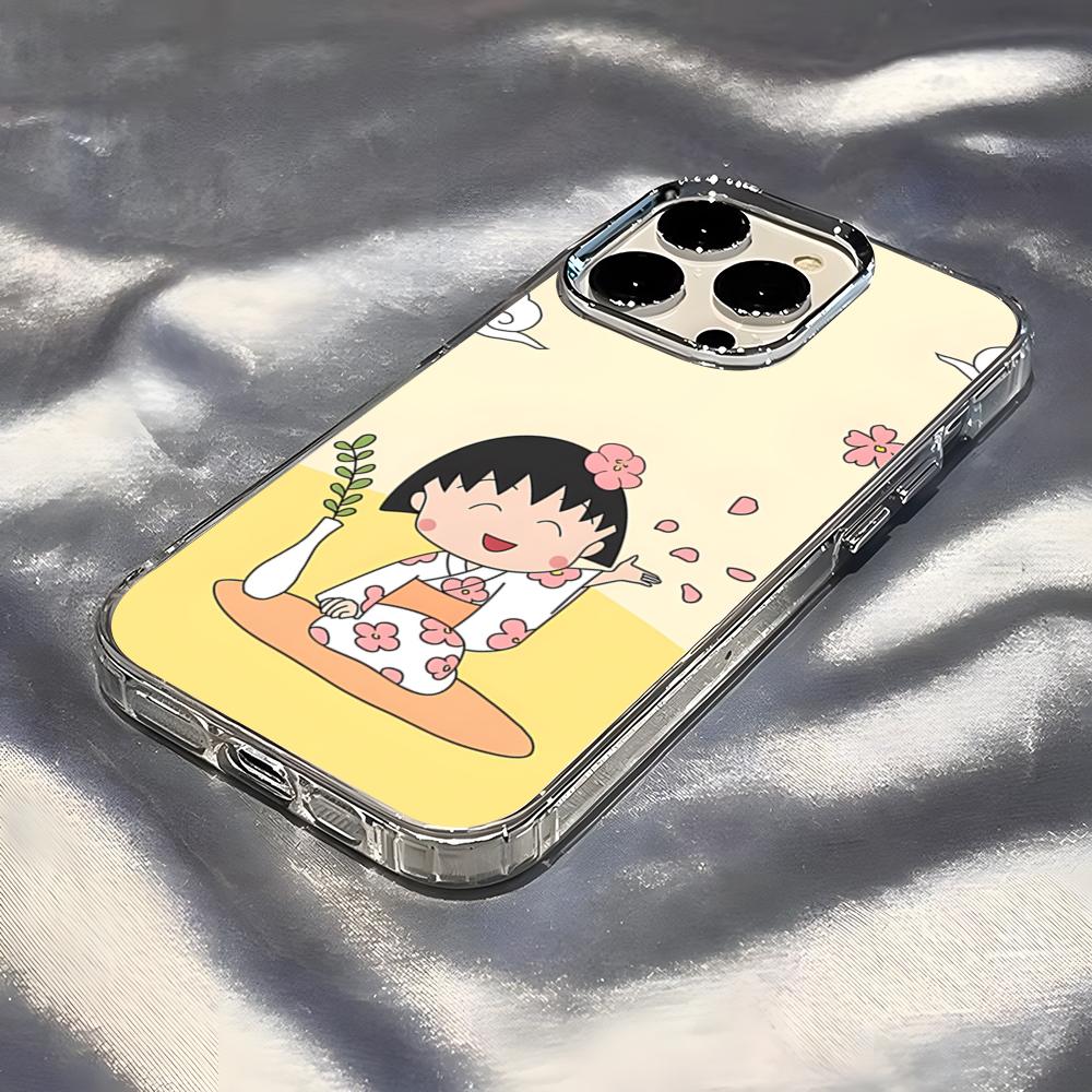 Chibi Maruko-chan Phone Case For IPhone 17 Pro Max 16 15 14 Pro Max IPhone 13 Pro Max 11 Plus Transparent Cover
