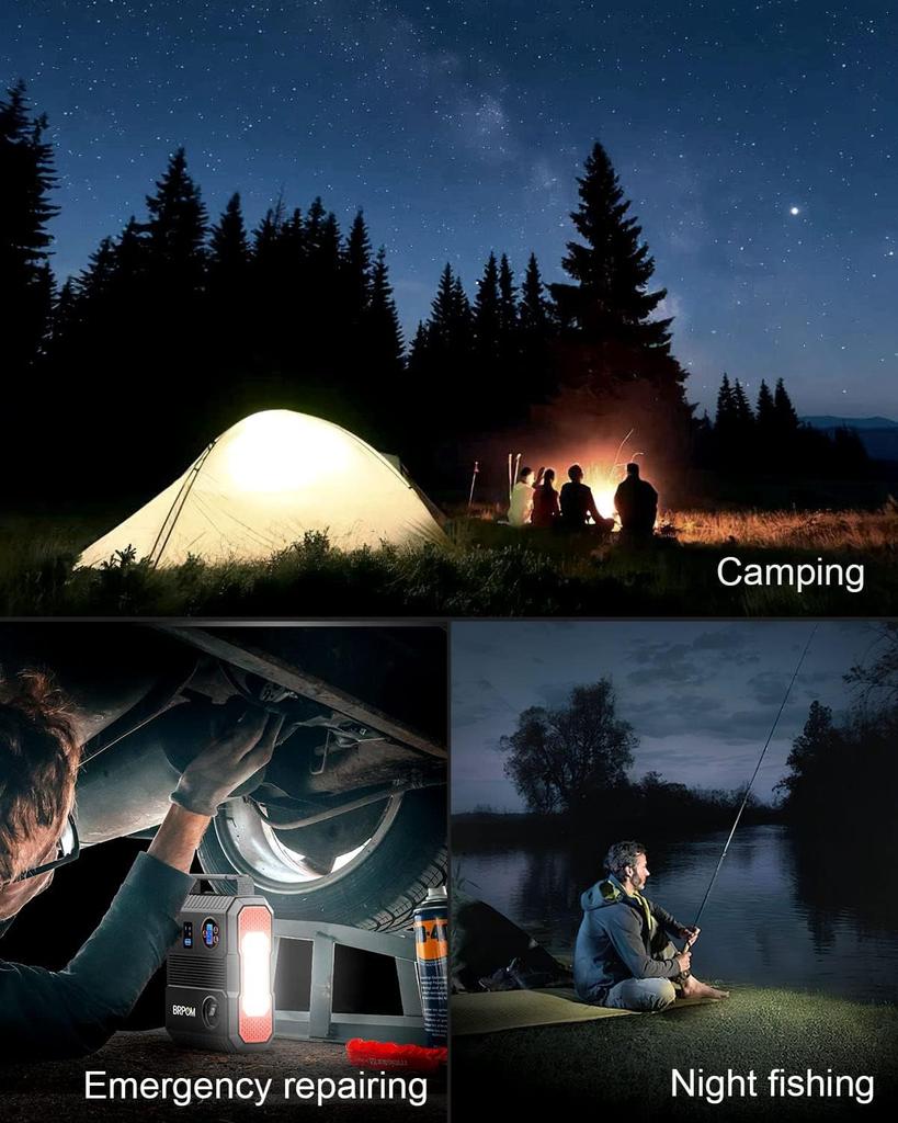 Auto-Starthilfe 24000mAh 150PSI Luftkompressor 8000A Spitzenstrom für 12V Autobatterie mit QC 3.0 & 160W DC Ausgang