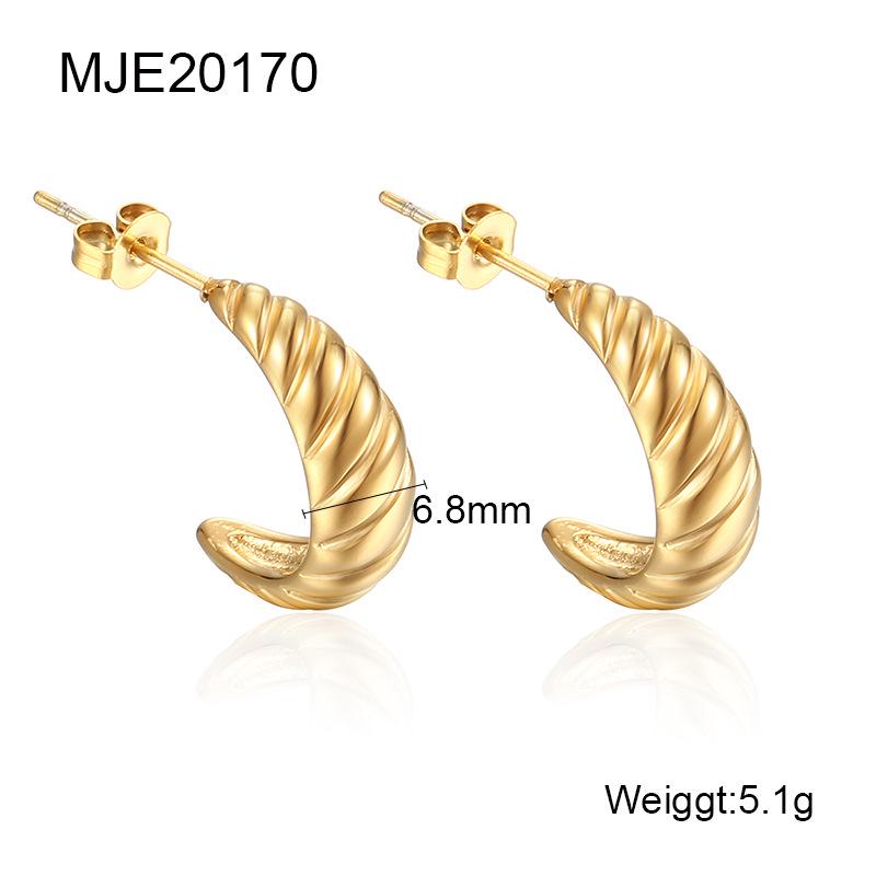 

Французские ретро серьги-пусеты в виде круассанов из нержавеющей стали для женщин 18K золотой