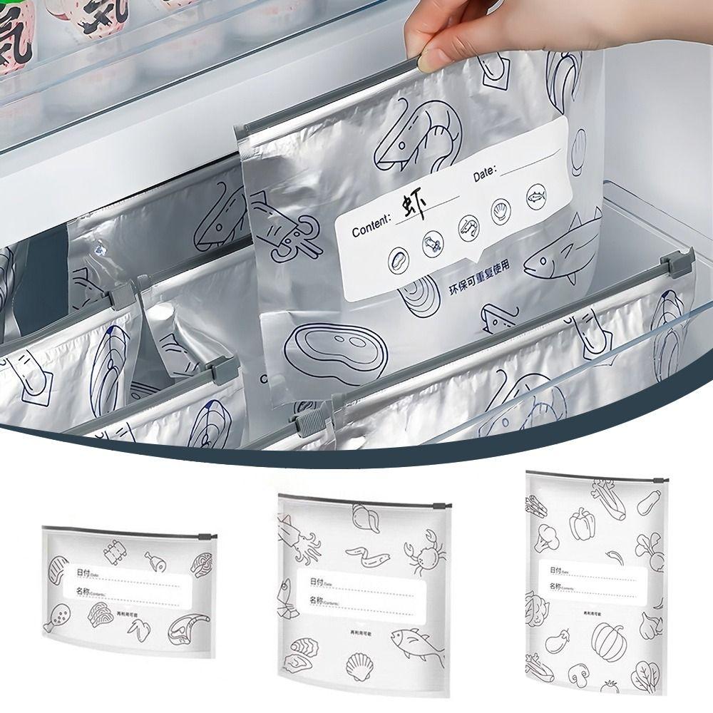 10Pcs/Bag Leakproof Food Bag Aluminum Foil Kitchen Fresh Bag New Freezer Stand Up Bag