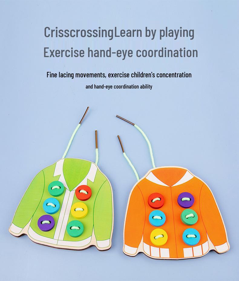 Cross-Border Children's Hand-Threading Button Game for Early Education and Pretend Play