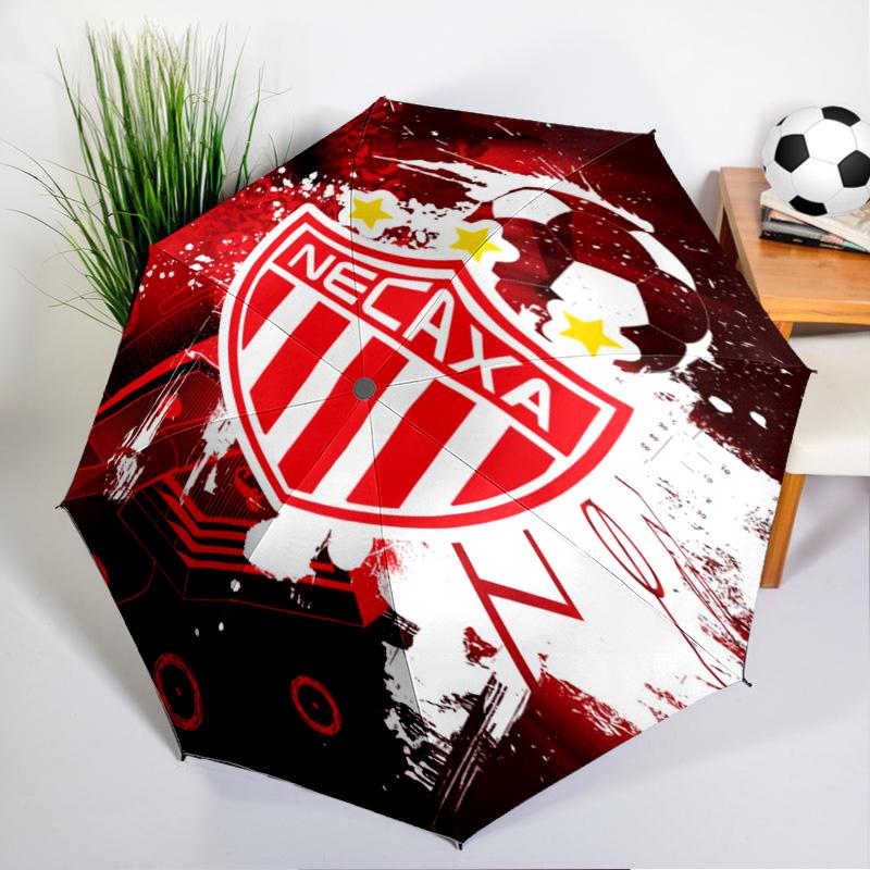 Football Crest Heartbeat Printed Automatic Umbrella, 8-Frame for Travel, Camping, Casual Umbrella, Essential Gift for  for Family and Friends