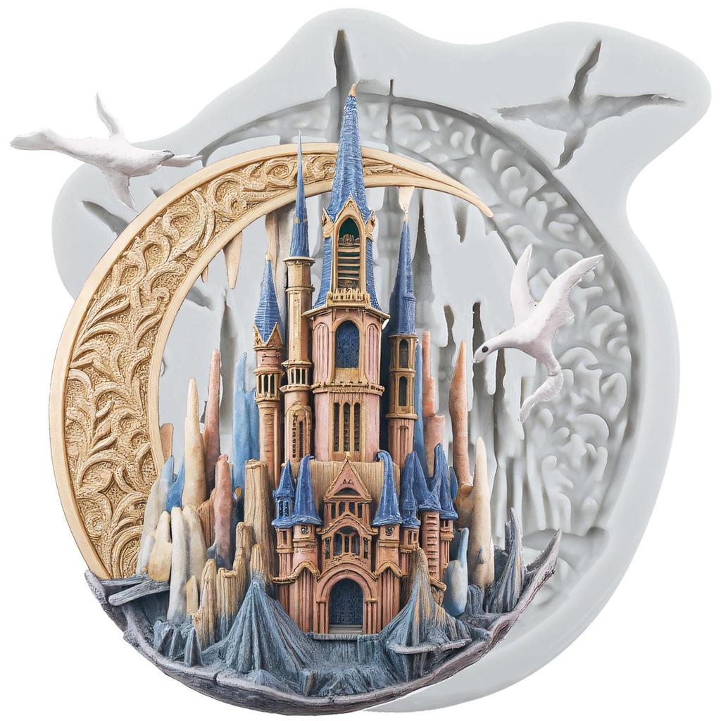 Castle Silicone Molds Princess Castle Fondant Mold Cake Decorating Tools Cupcake Topper Candy Chocolate Gumpaste Mold
