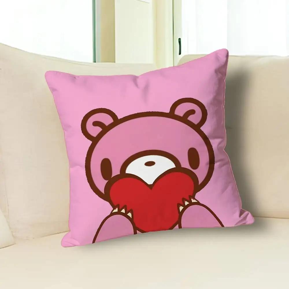 Kawaii G-Gloomys Pink Bear Pillow Cases for Bedroom Living Room Sofa Home Decor Polyester Cushion Cover with Zipper