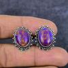 Copper Purple Turquoise Handmade 925 Sterling Silver Cufflinks H7l05