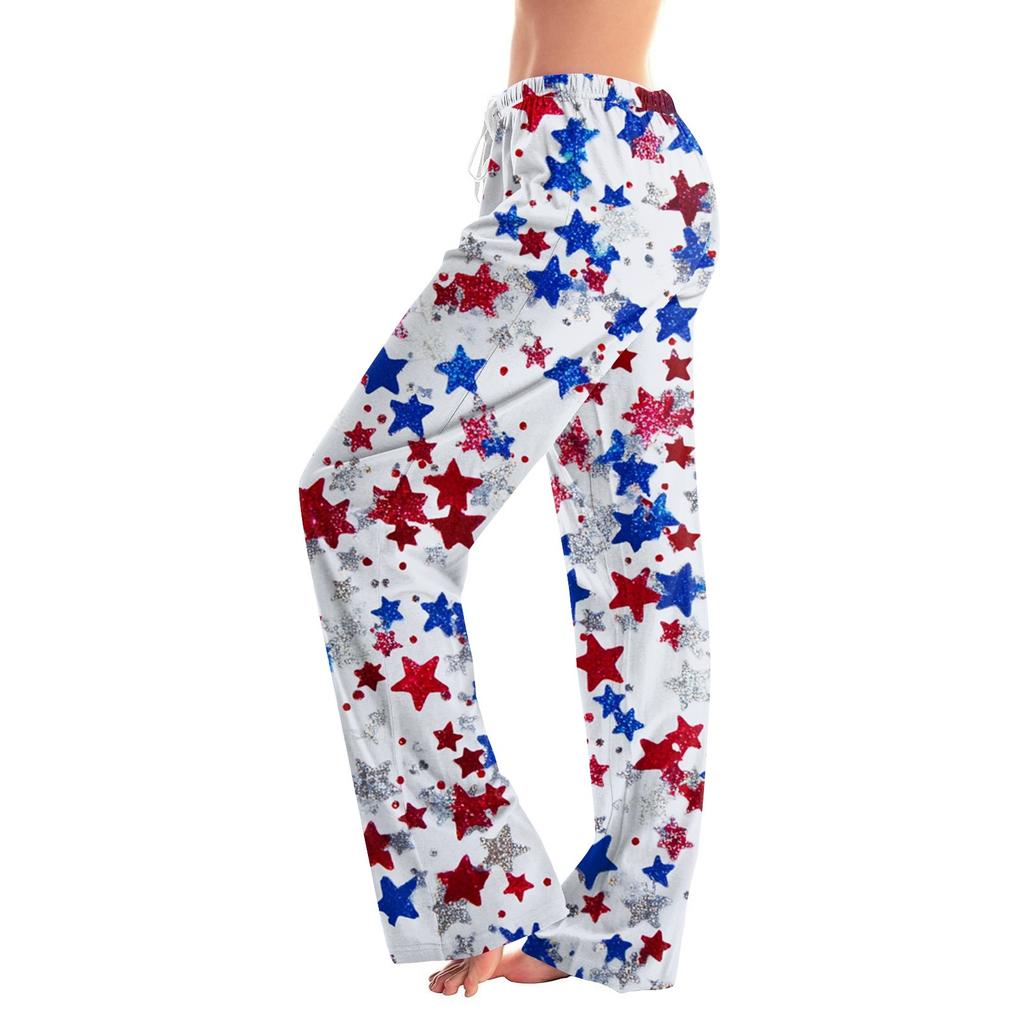 Damenmode Locker Lässig Unabhängigkeitstag Print Schlaghose