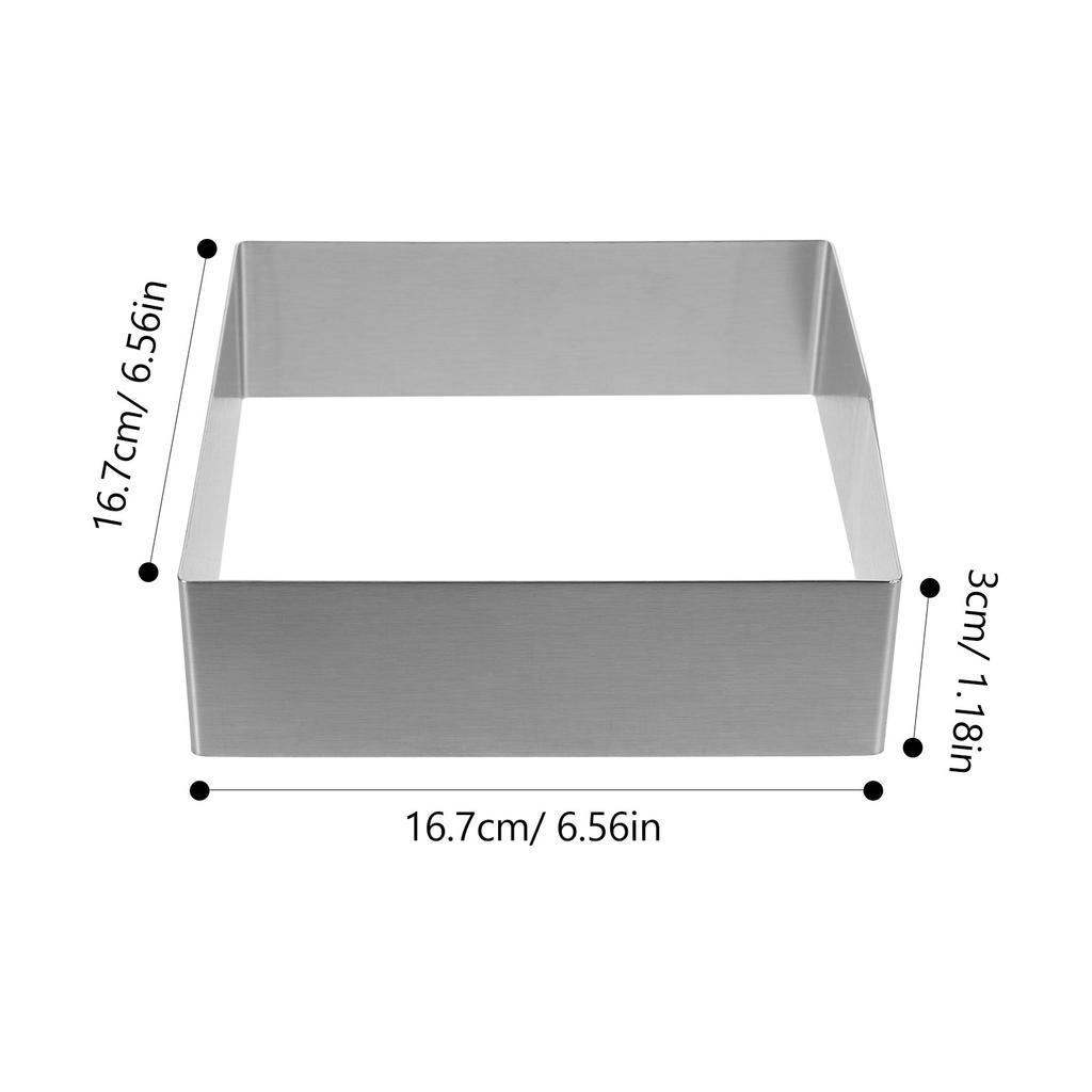 9 Inch Square Premium Stainless Steel Cake Ring for Mousse Pastry Baking DIY Dessert Making Cookie Dough Fondant Cheese Cutting