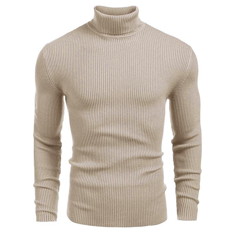 Men's Turtleneck Sweater Autumn and Winter, Men's Sweater Long-sleeved Pullover, New Green.