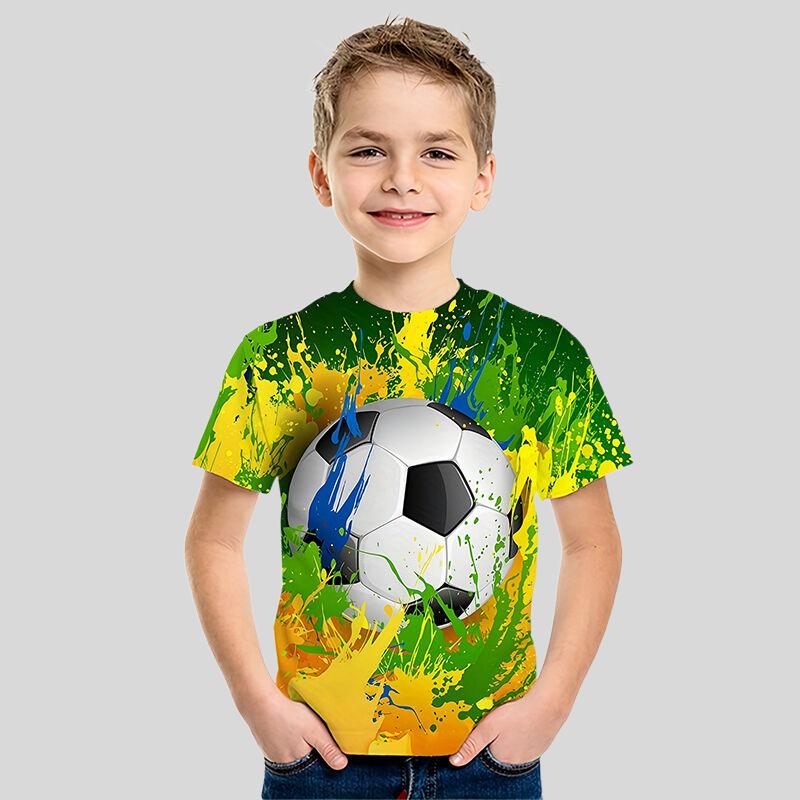Football 3D Print Kids T Shirt Summer Fashion Cartoon Casual T-shirt For Boy Girl Clothes Unisex Tshirt Tops Children's Clothing