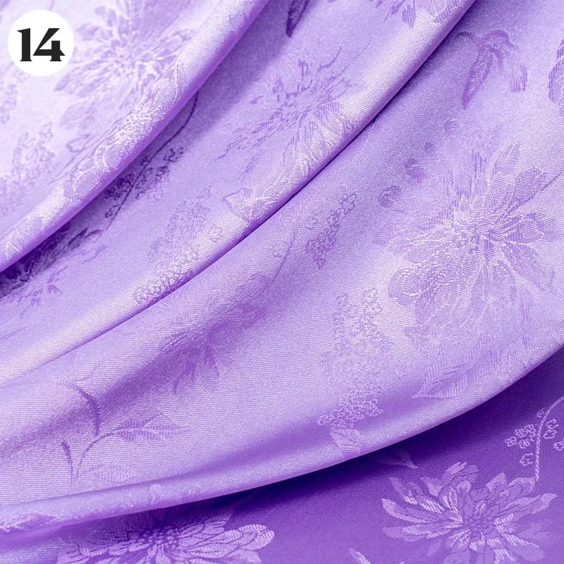 Țesătură Jacquard cu Model Flori Delicate pentru Haine Rochie Fustă Cheongsam Cusut DIY Textile Vintage Satin Acetic