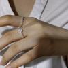 Korean Retro Style Adjustable Zircon Chain Ring for Women