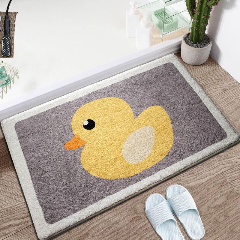 Absorbent Bath Mat Non-Slip Floor Rug Bathroom Kitchen Bedroom Entrance Soft Plush Carpet Cartoon Design