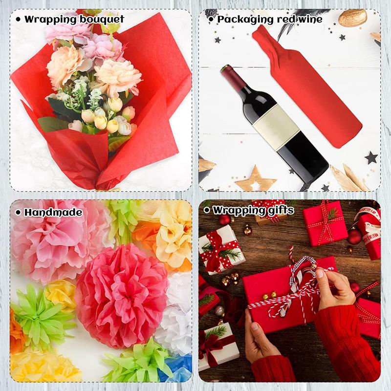 WTEMPO Lunar New Year Valentine's Day Wedding Red Gift Wrapping Paper DIY Bouquet/Red Wine Bottle Wrapping Paper Paper-cutting Origami Paper Supplies