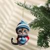 2D Christmas Tree Hanging Pendant Decorative Cat Hanging Decoration  New Year