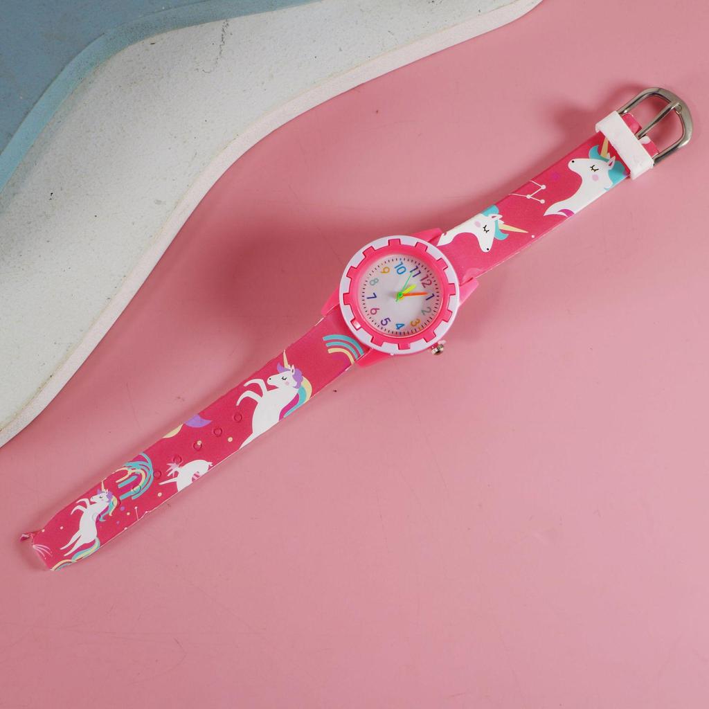 Charming Cartoon Kids’ Silicone Quartz Wristwatch with Creative Pointer Design