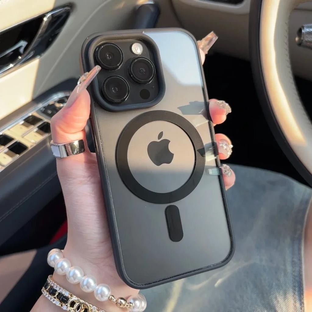 Lyxigt Trådlös Laddning Magsafe Genomskinligt Fodral För iPhone 17 16 15 14 13 12 11 Pro Max Plus Magnetiskt Stötfångarfodral Skydd
