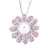Jewelry Copper Bottom Gold-Plated Inlaid White Freshwater Beads Exaggerated Large Flower Ring Pendant Set 14Mm