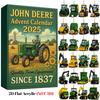 John Deere Advent Calendar 2025, 2D Flat Acrylic Farm Equipment Collection with 24 Tractor Ornaments, Vintage Design Toy for Kids Xmas Birthday Gift