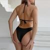 Women's  Color Netting Bikini Four-Piece Swimsuit Set