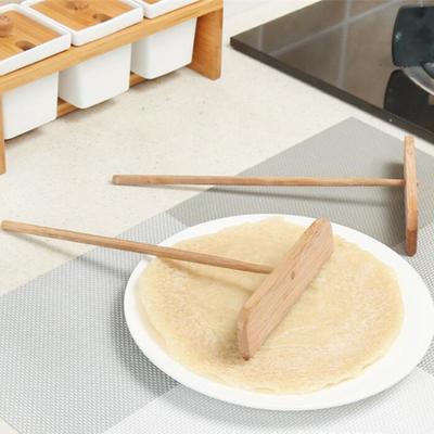 1/1 Set Crepe Spreader Heat-resistant Burr-free Non-stick Time-saving Scratch Resistant Bamboo Dragonfly Egg Pie Scraper Home Supply