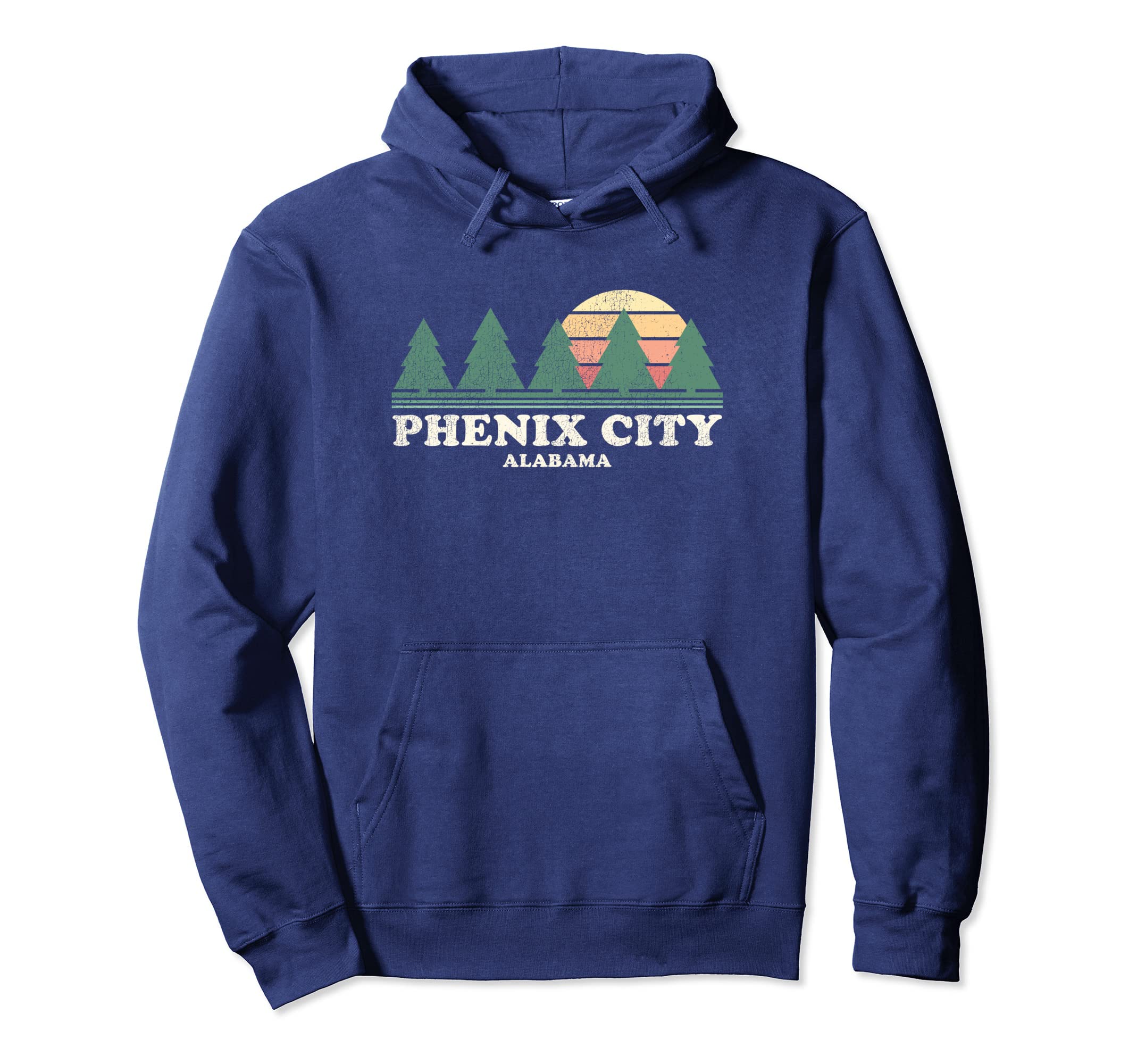 

Phenix City AL Vintage Throwback Retro 70s Design Hoodie T-Shirt синий