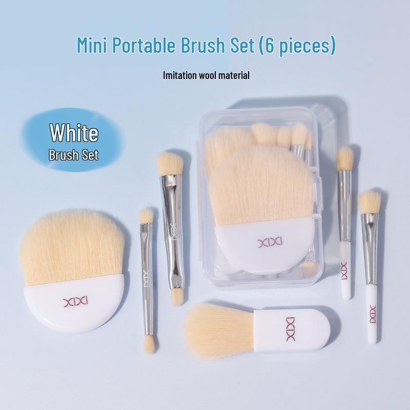 

XIXI Portable Makeup Brush Set (6 Pieces) – Soft Bristles & Case for Beginners