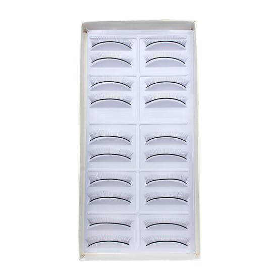 

10Pairs Artificial Fiber False Eyelashes Extension Fake Adhesive Practice Lashes