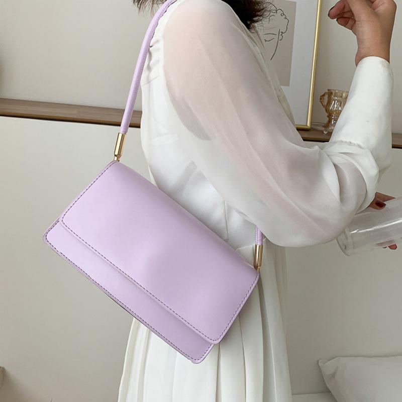 New Fashion Women Shoulder Bags - Simple Solid Color Armpit Handbag Purse Clutch Messenger Bag