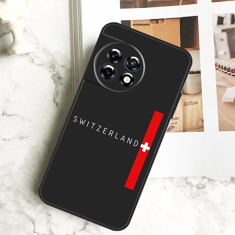 Switzerland Swiss Flag Case For OnePlus 11 12 12R 9 10 Pro 10R 9R 8T 10T Nord CE 2 3 Lite 2T N10 N20 N30 CE4 Cover