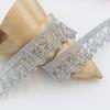 10yard GoldSilver Thread Hollow Wave Lace Ribbon Glitter Metallic lace Trim Border Clothes Curtain Decorative Edge lace trimming