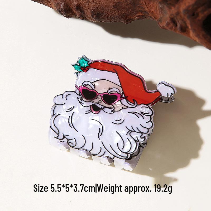 Christmas Cartoon Shark Claw Hair Clip - Festive & Cute Accessory