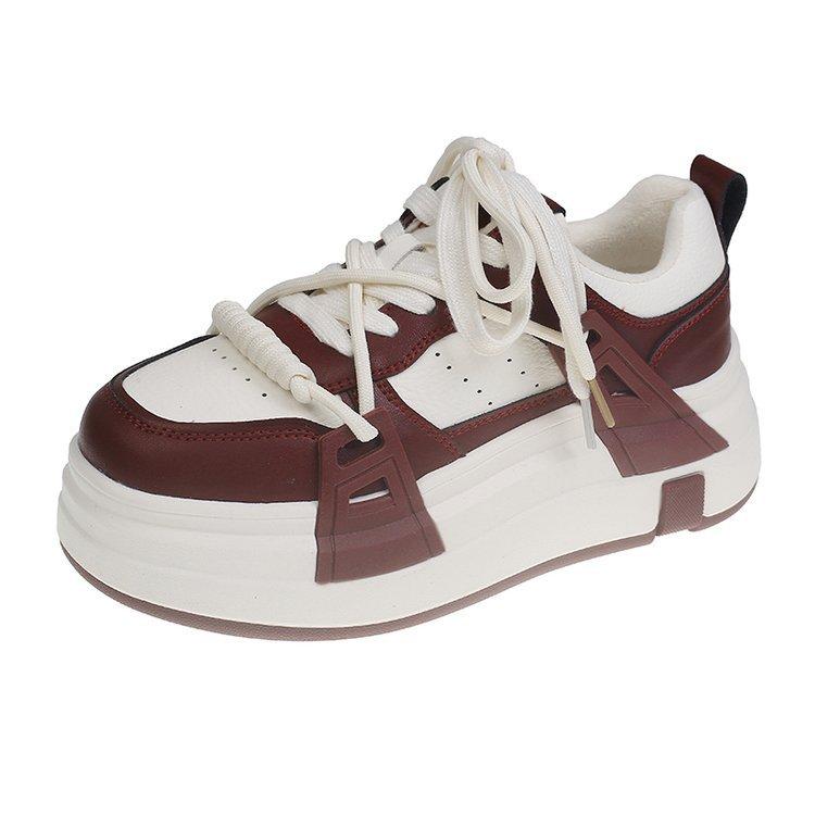 Leather little white shoes women's thick-soled heightening sports and leisure board shoes winter 2025 new soft-soled warm cotton shoes