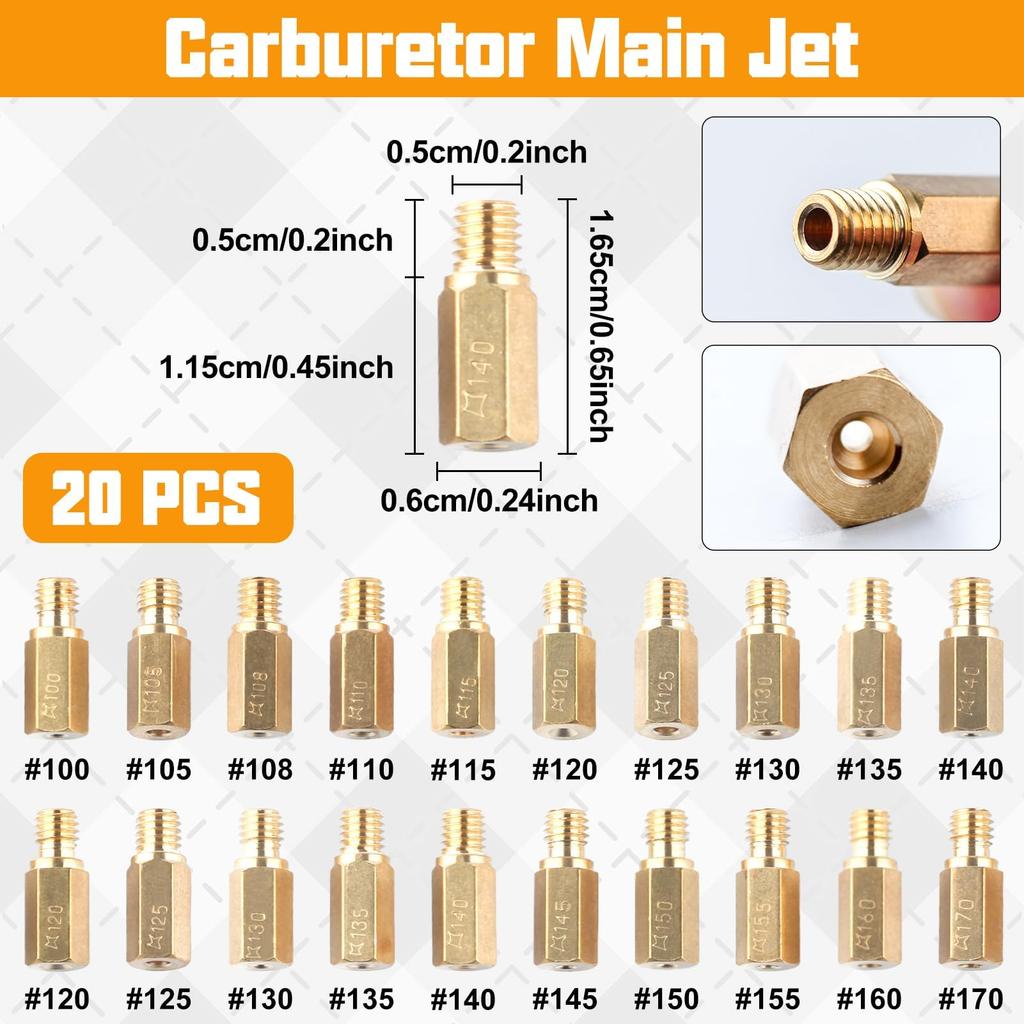 LEONTOOL Aftermarket Carburetor Jet Kit with 30 Carburetor Nozzles Main Jets with 10 Slow