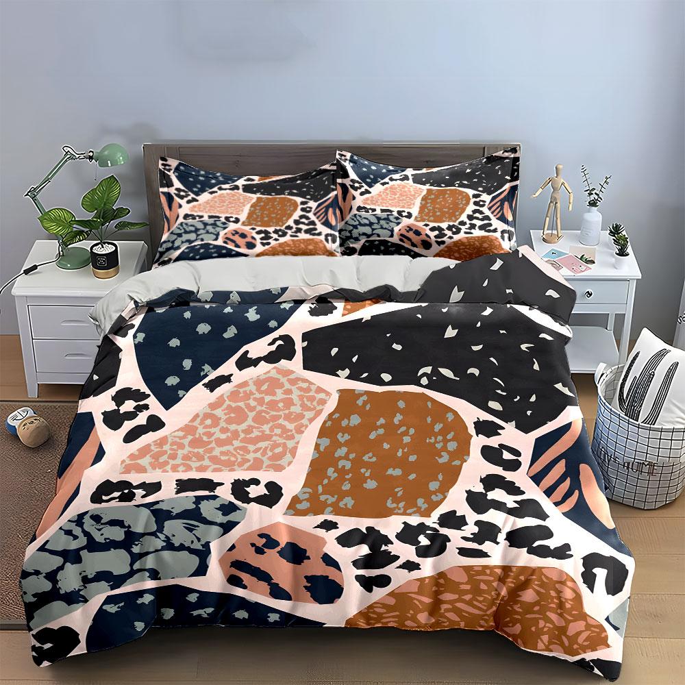 Abstract Pattern Three-Piece Set for Home  Kid's and Adults' Bedroom Decor, Exquisite Three-piece Bedding Set Gift
