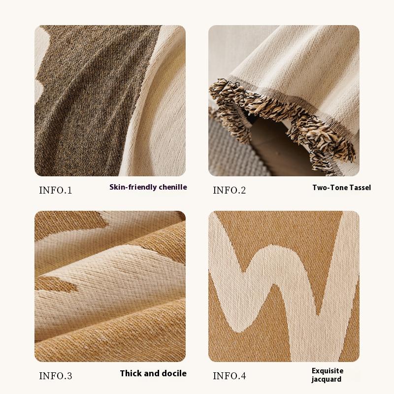 Home Sofa Cover Living Room Sofas Thicken Blanket Cover Beige Knitted Blanket L Shape Cover Sofa 3 Pcs 2 Seater For All Seasons