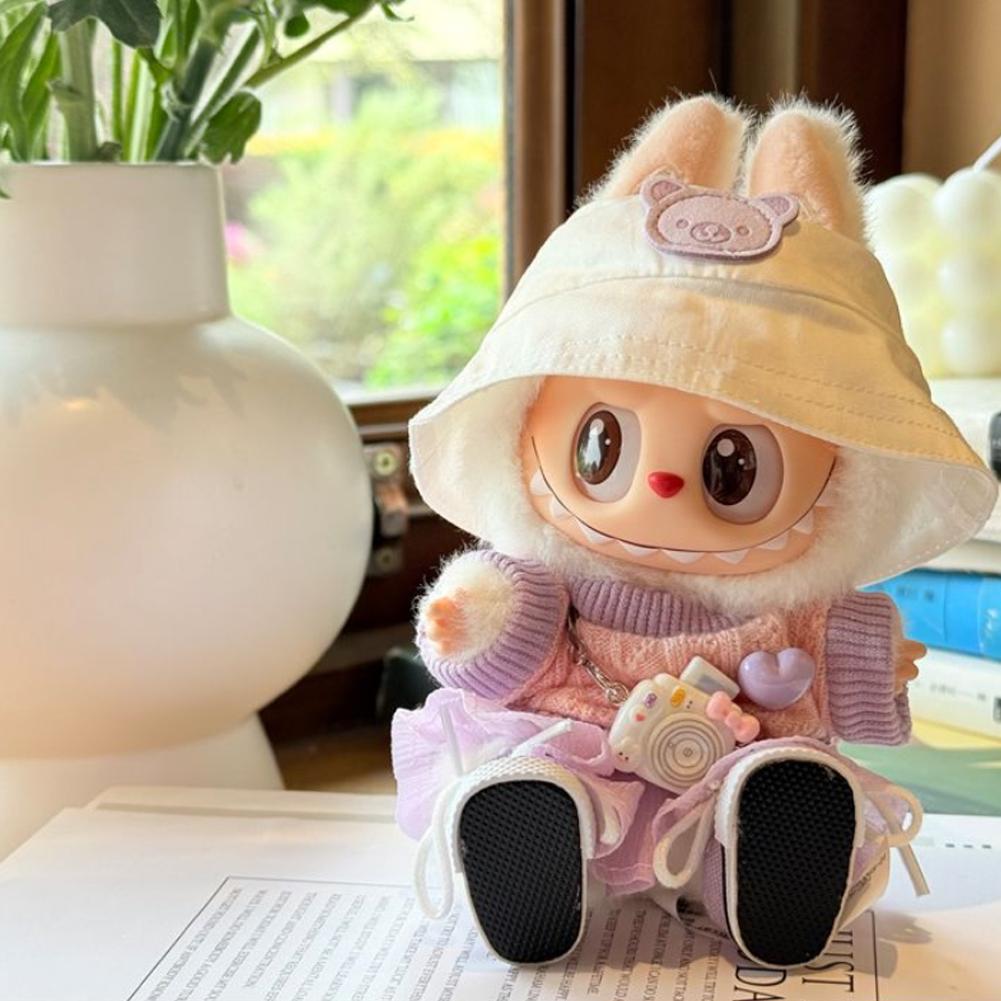 For 17cm Labubu Doll Clothes Fashion Clothes Dresses Doll Clothes Color Match Sweater Dolls Accessories Cute Decoration Little Clothes